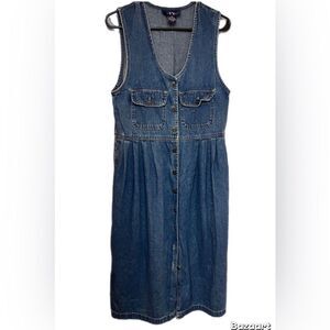 Original Ty Wear Blue Denim Button Down Dress. Size 8 petite.